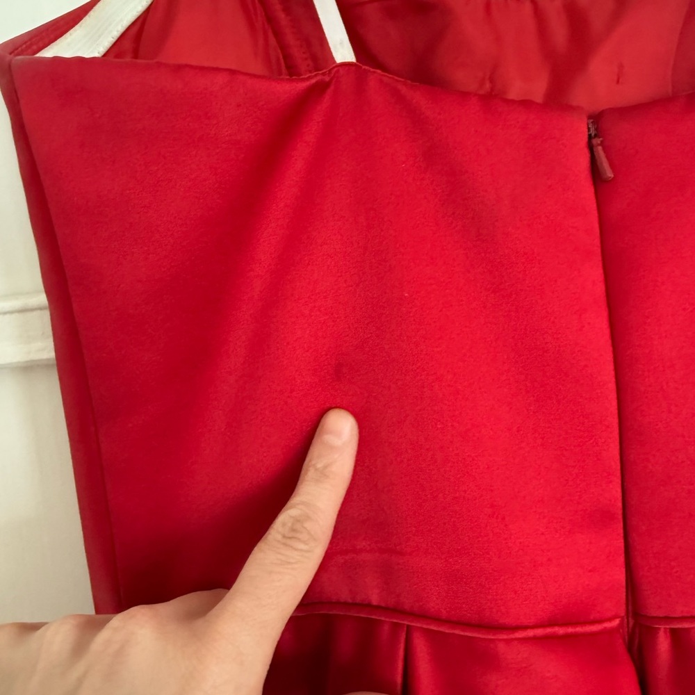 Betsy & Adam Red Strapless Princess Gown - Picture 10 of 13